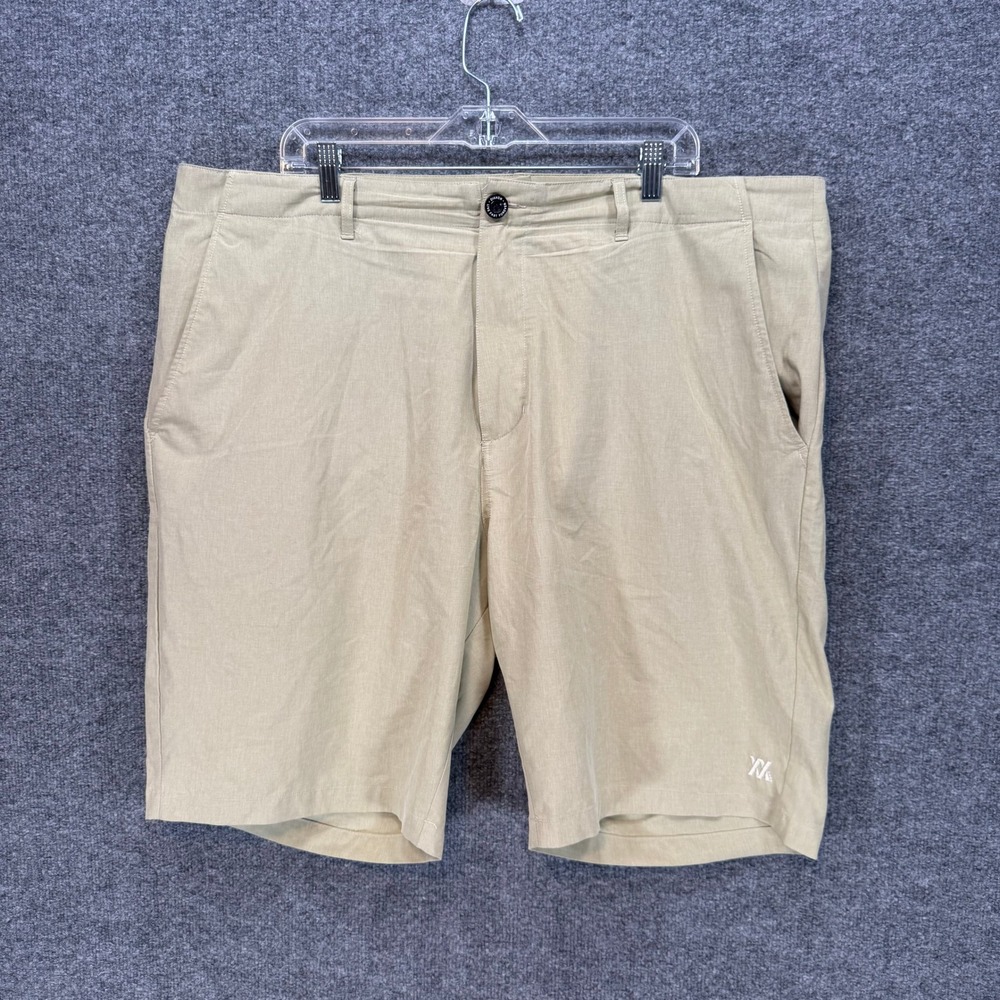Dixxon Chino Shorts Men 42 Tan Stretch Performance Casual Flat Front Khaki